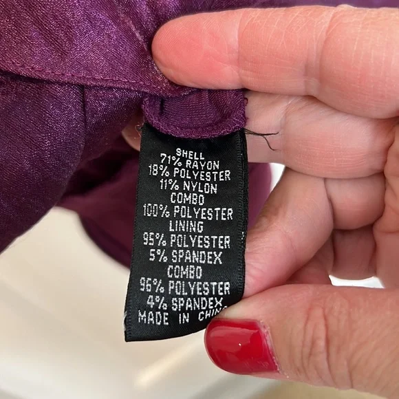 Adrianna Papell Sleeveless Tiered Ruffle Cocktail Dress Size 10 Plum - Picture 12 of 12